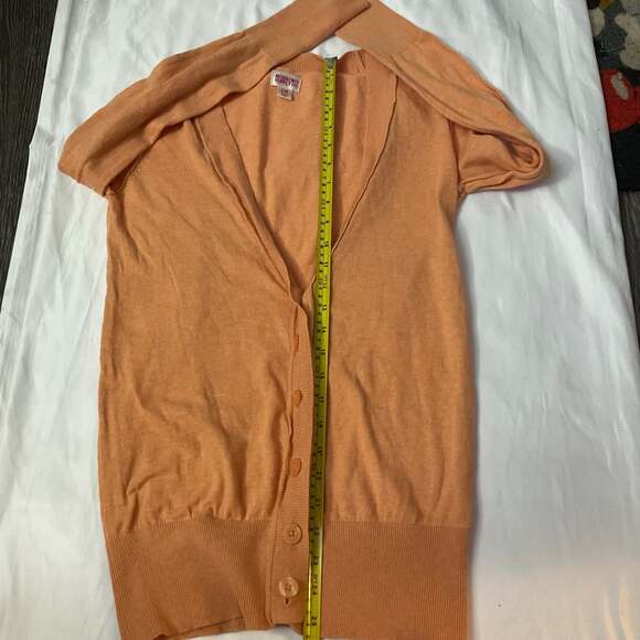 Mossimo Orange V-Neck Button Up Cardigan M Academia Classic Preppy Normcore - Picture 4 of 7